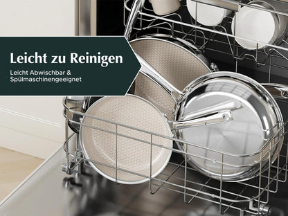 Redchef Wabenstruktur Pfannenset Keramik Edelstahlpfanne Induktion 3-teilig