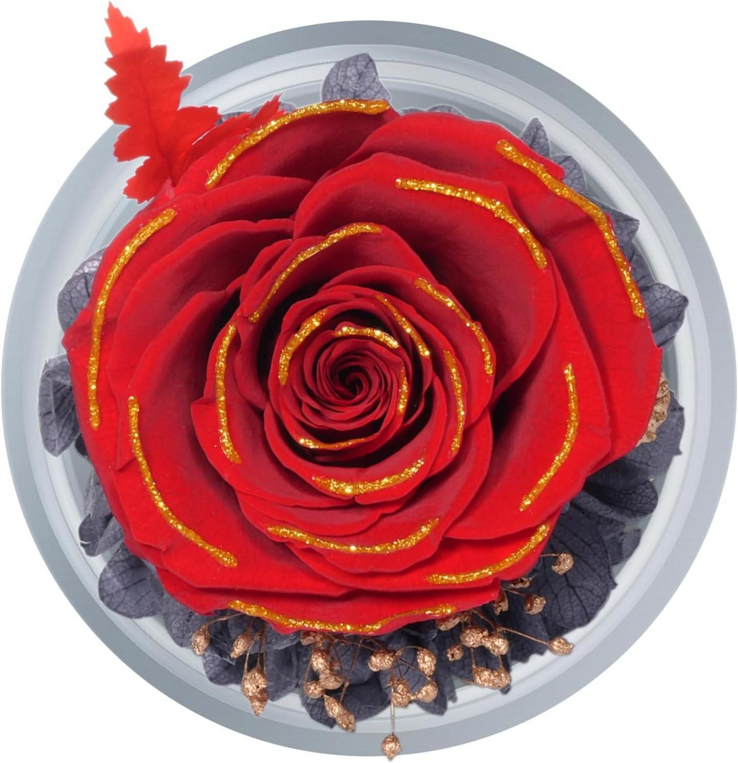 Ewige Rose Engel Figur Glaskuppel Geschenkbox Grußkarte