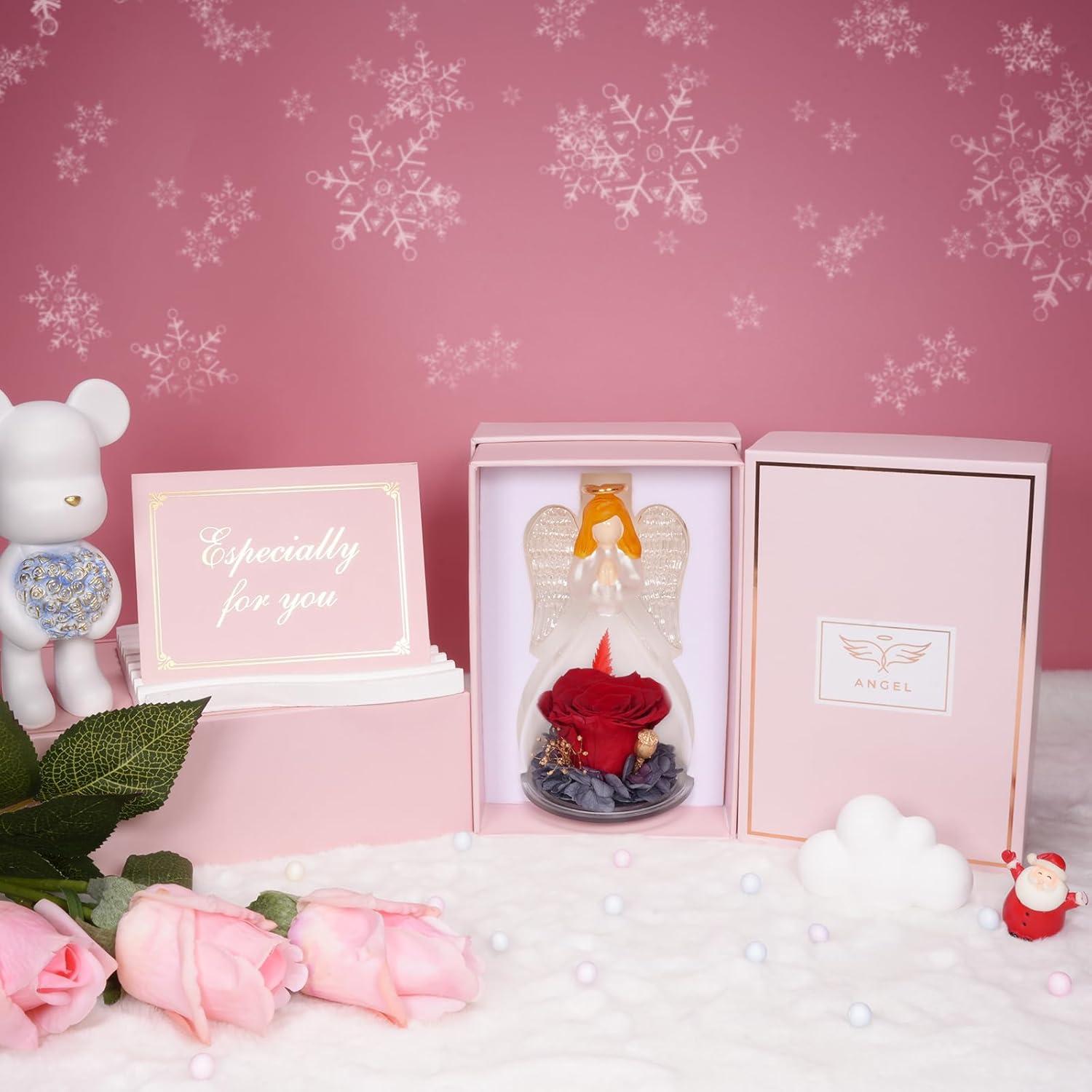Ewige Rose Engel Glas Dome Geschenkbox Weihnachten Muttertag