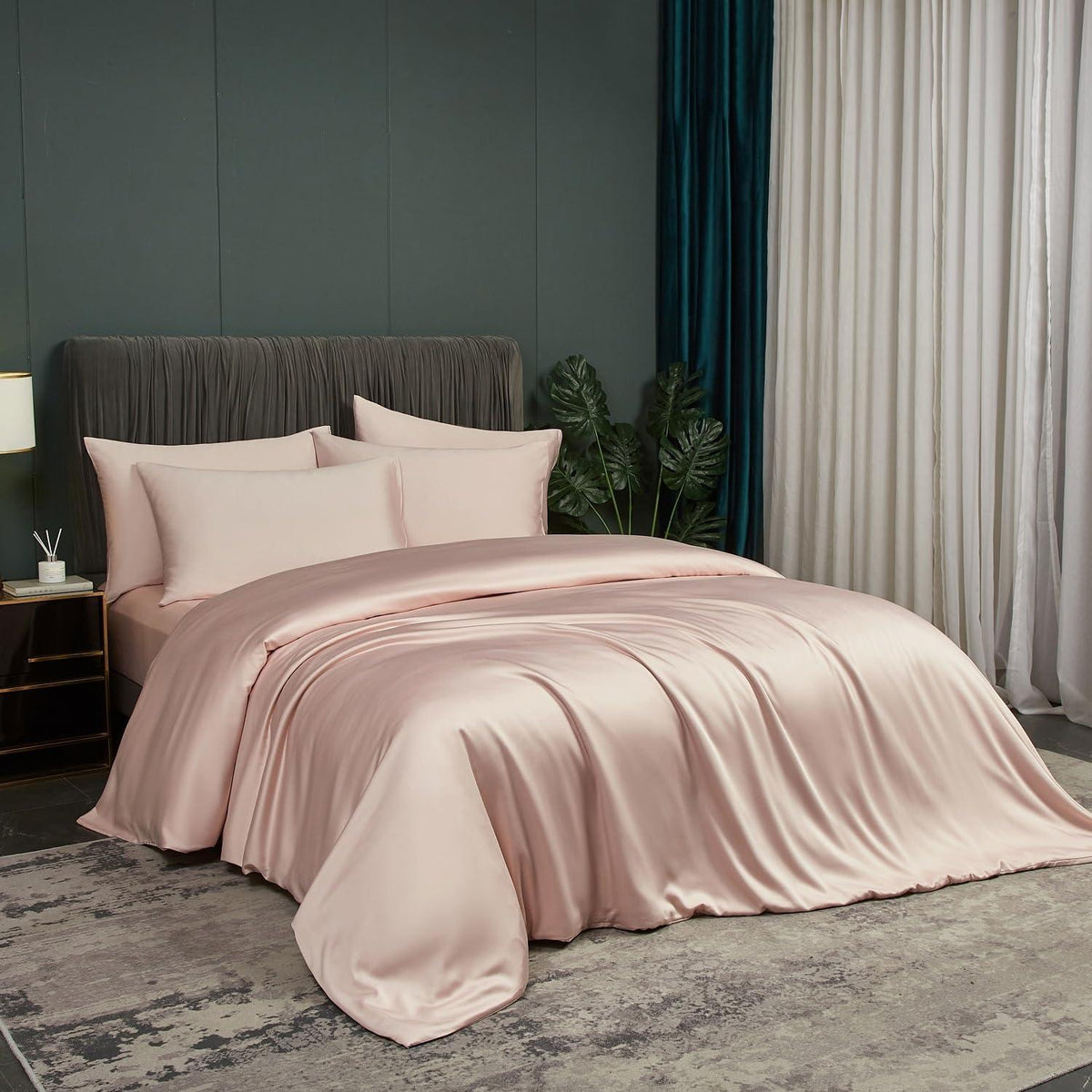 Bambus Bettwäsche Set 135x200 Rosa – Atmungsaktiv & Kühlend