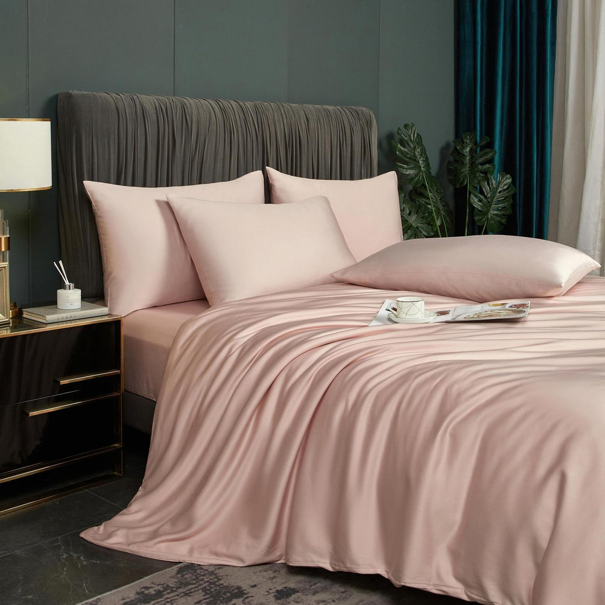 Bambus Bettwäsche Set 135x200 Rosa – Atmungsaktiv & Kühlend