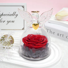 Ewige Rose Engel Figur in Glas Kuppel Geschenkbox