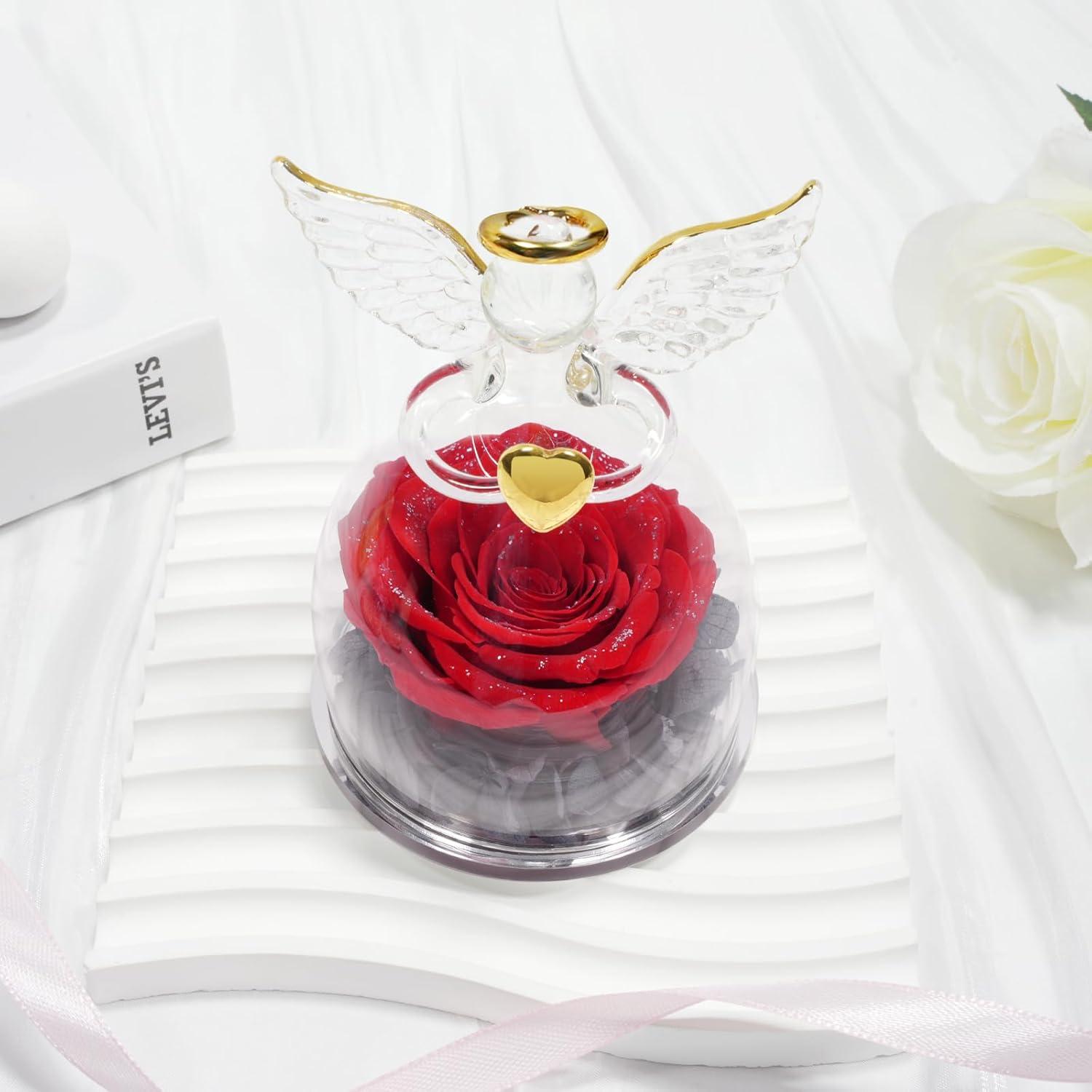 Ewige Rose Engel Figur Geschenkbox Weihnachten Valentinstag