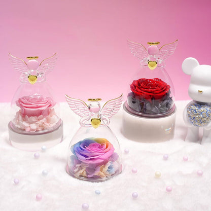 Ewige Rose Engel Figur Geschenk Weihnachten Geburtstag Mutter Oma