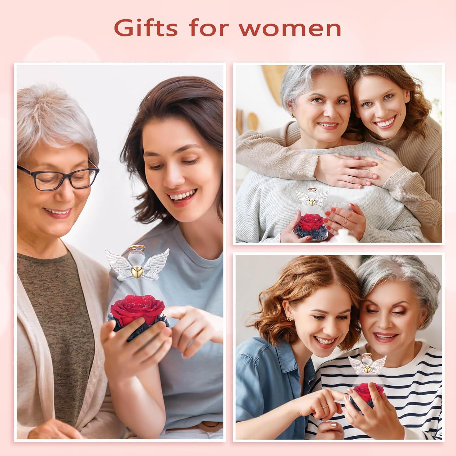 Ewige Rosen Engel Geschenkbox Echte Blume für