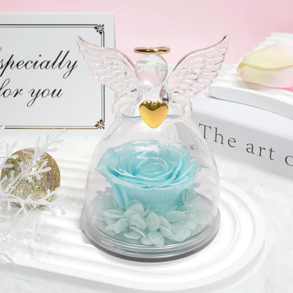 Sunia Ewige Rose Engel Glas Figur Weihnachtsgeschenk für