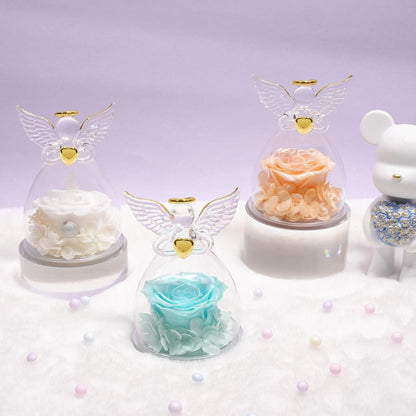 Ewige Rose Engel Figur in Glas Schutzengel Geschenkbox Frauen Weihnachten