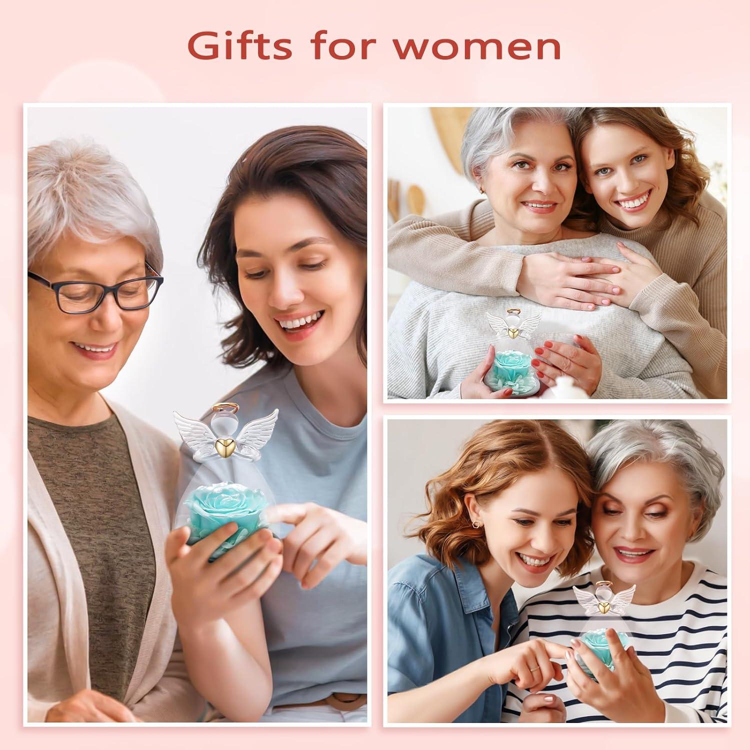 Ewige Rose Engel Figur Glas Schutzengel Geschenke Weihnachten