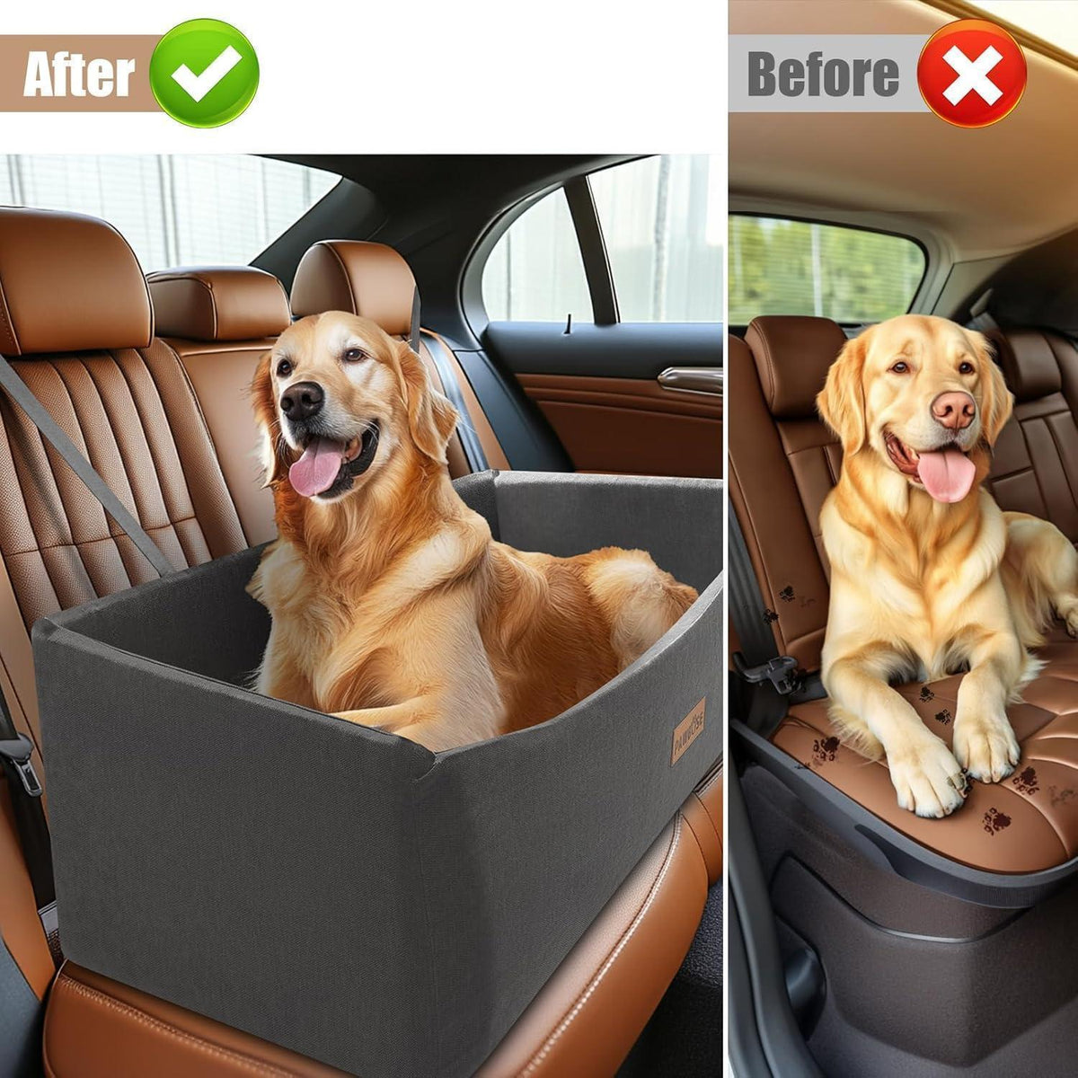 Hunde Autositz Groß – Bequemes Reisebett für große Hunde bis 100lbs