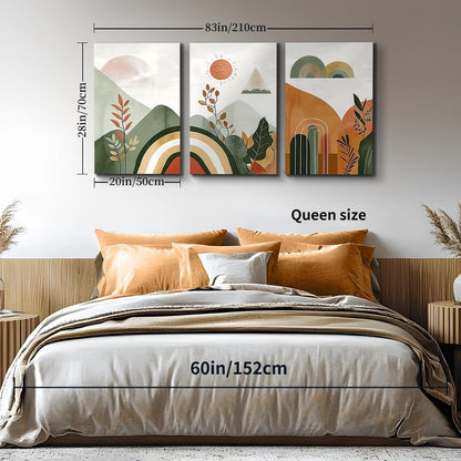 Leinwandbild Set Boho Natur Abstrakt Geometrie 70x50cm
