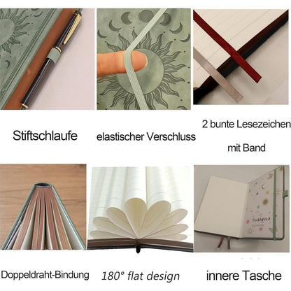 Liniertes Notizbuch A5 mit Stift – Tagebuch für Erwachsene