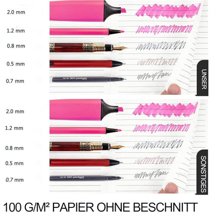 Liniertes Notizbuch A5 mit Stift – Tagebuch Hardcover in Lederoptik