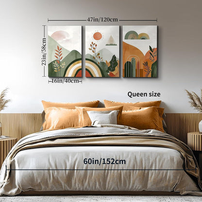 Leinwandbild Set Boho Natur Abstrakte Landschaft 58x40cm