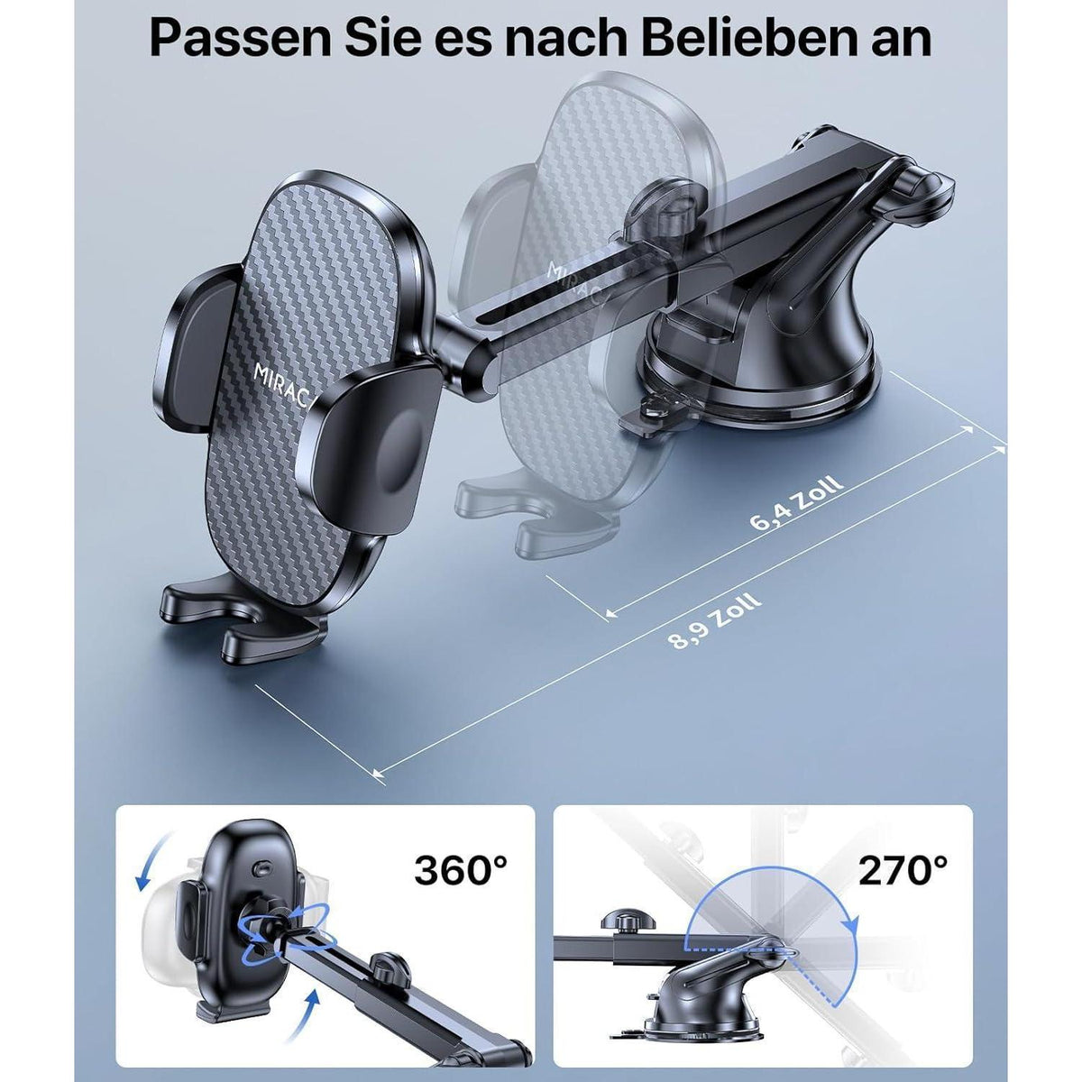Handyhalterung Auto 360° Drehbar mit starkem Saugnapf