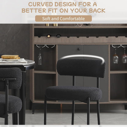 Esszimmerstühle 6er Set, Modern Retro Design, Schwarz