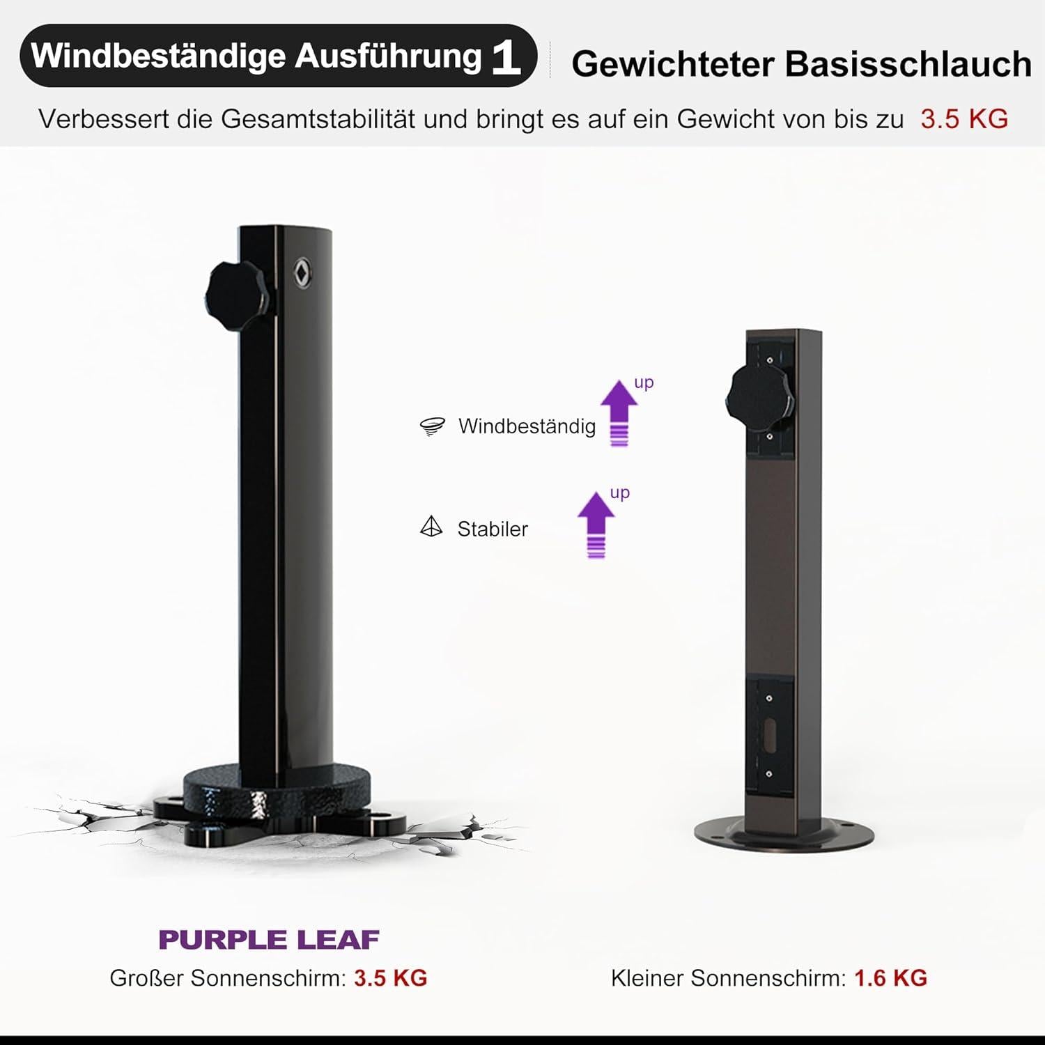 Ampelschirm Quadratisch 365x365cm Sonnenschirm mit