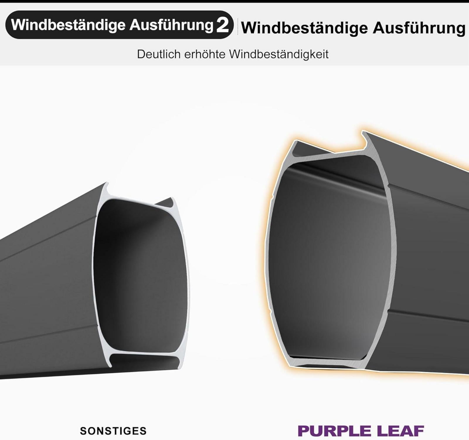 Ampelschirm Quadratisch 365x365 cm Grau UV50+ Doppeldach Kurbel