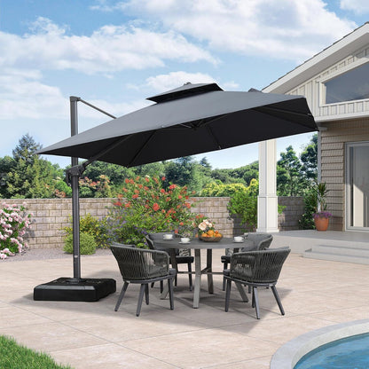 Ampelschirm 300 x 300 cm Sonnenschirm Drehbar Quadratisch Wasserdicht