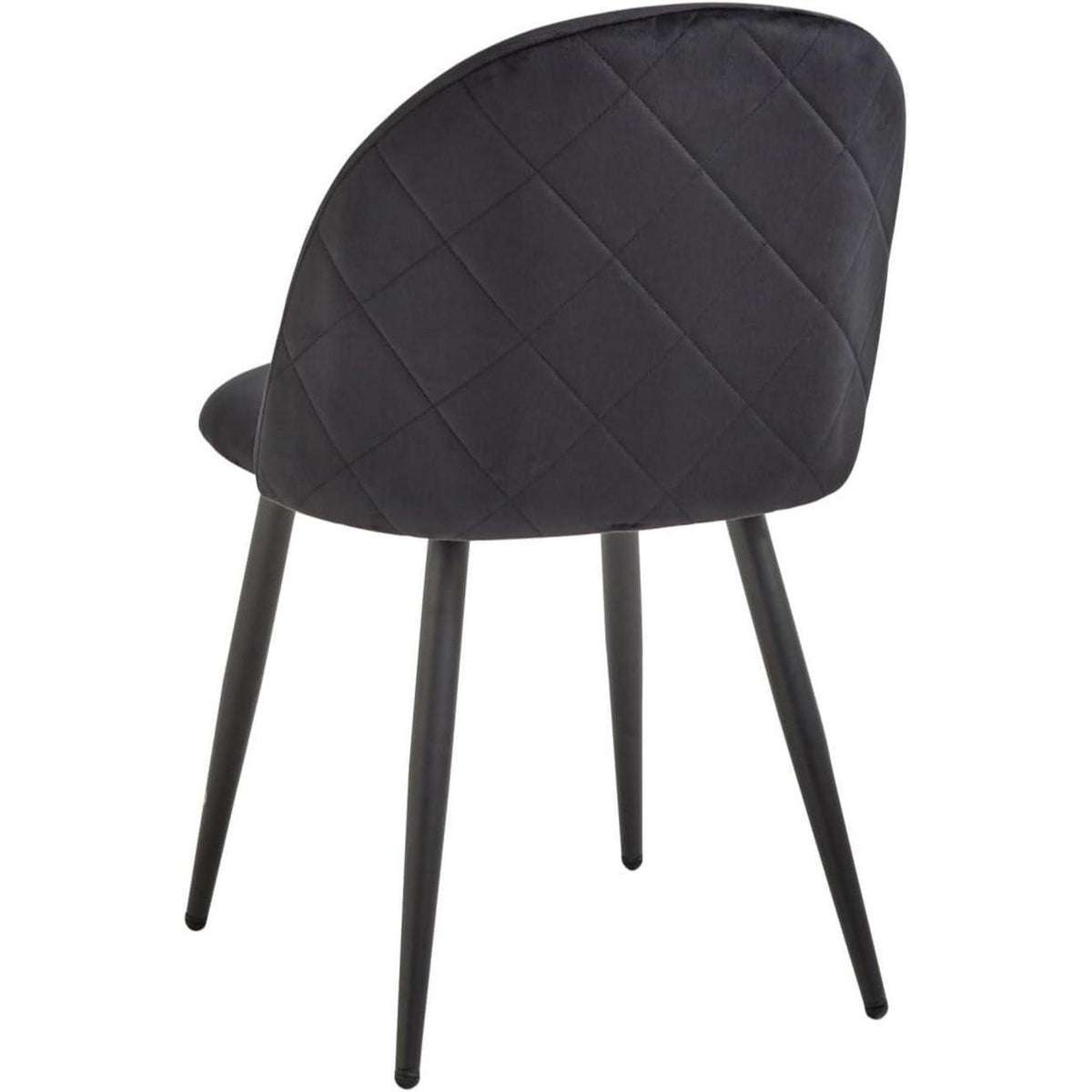 8 Esszimmerstühle Samt mit Metallbeinen, Schwarz