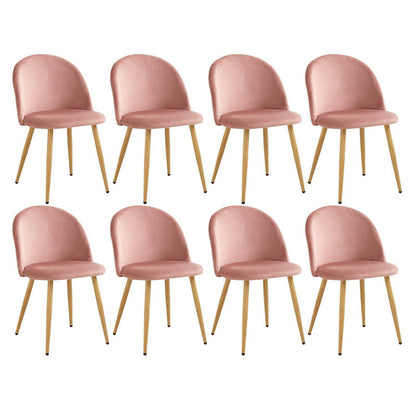8 Esszimmerstühle Samt Rosa mit verstellbaren Schutzpolstern
