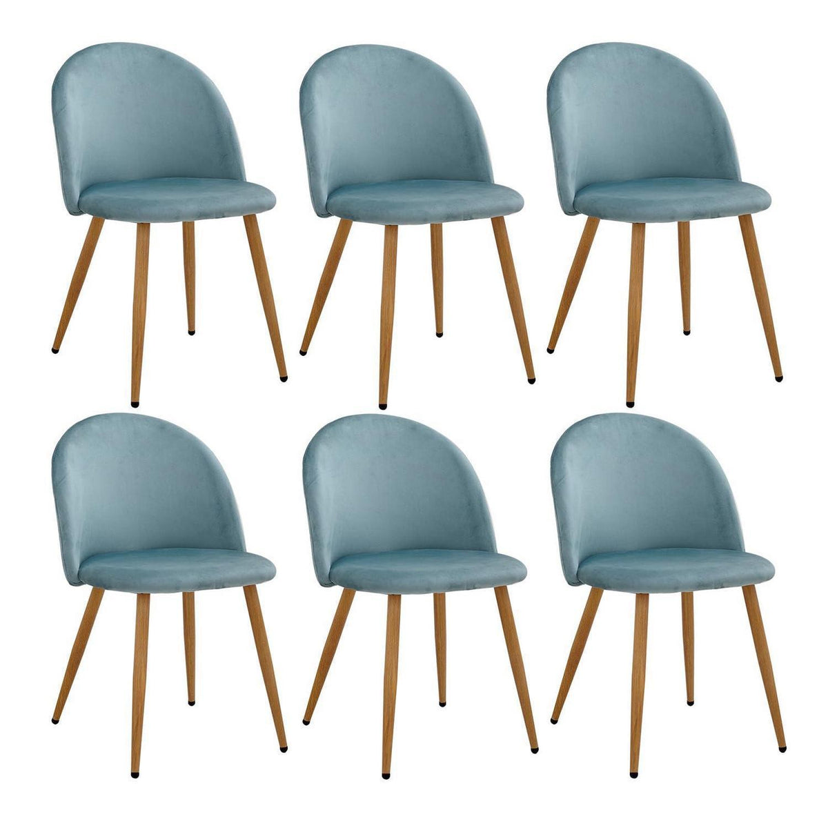 6 Esszimmerstühle Samt, Grün – Verstellbare Schutzpolster