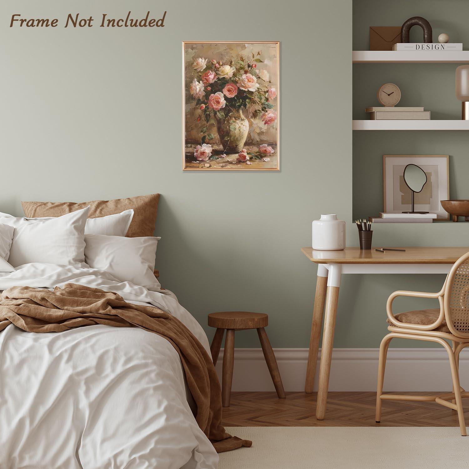 Vintage Blumen Leinwand Bild Französisch Land Dekor 30x40cm Ungerahmt