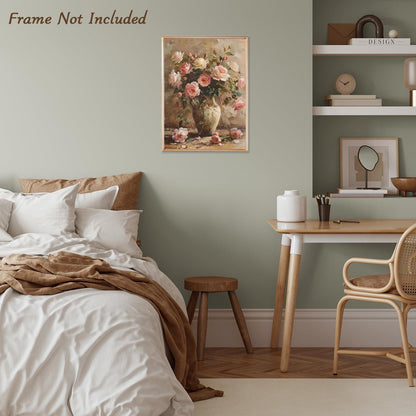 Vintage Blumen Leinwand Bild Französisch Land Dekor 30x40cm Ungerahmt