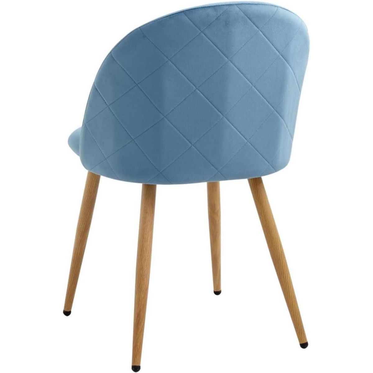 8 Esszimmerstühle Samt mit Metallbeinen & Schutzpolstern – Blau