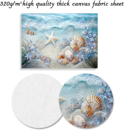 Meeresbilder Wanddekoration Muscheln Seestern Blumen Wellen Strand