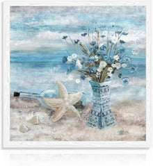 Moderne Badezimmer Wandkunst Strand Szene 35x35 cm Ungerahmt