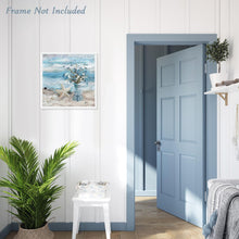 Badezimmer Blumen Wandbild, Blauer Ozean Leinwand Dekor