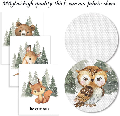 6er Set Kinderzimmer Waldtiere Leinwand Poster 20x25 cm Ungerahmt