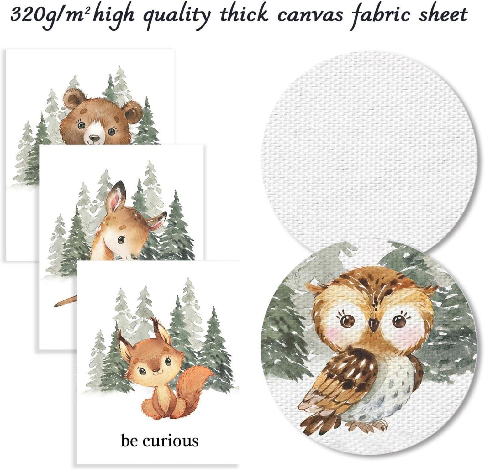 6er Set Kinderzimmer Waldtiere Leinwand Poster 20x25 cm Ungerahmt