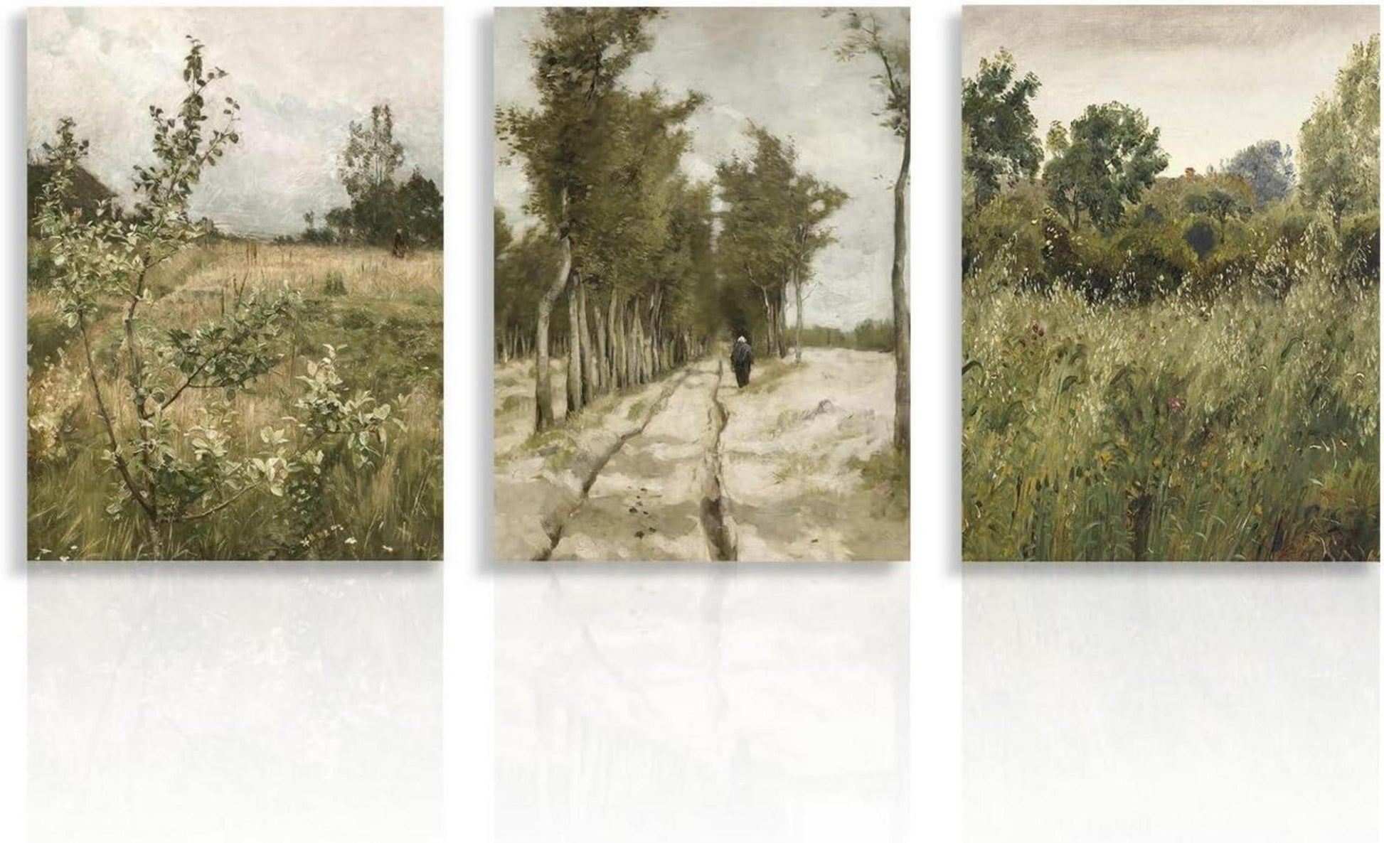 Dazzlewall Vintage Landschaft Wandbilder Bauernhaus Dekor 30x40cm 3er