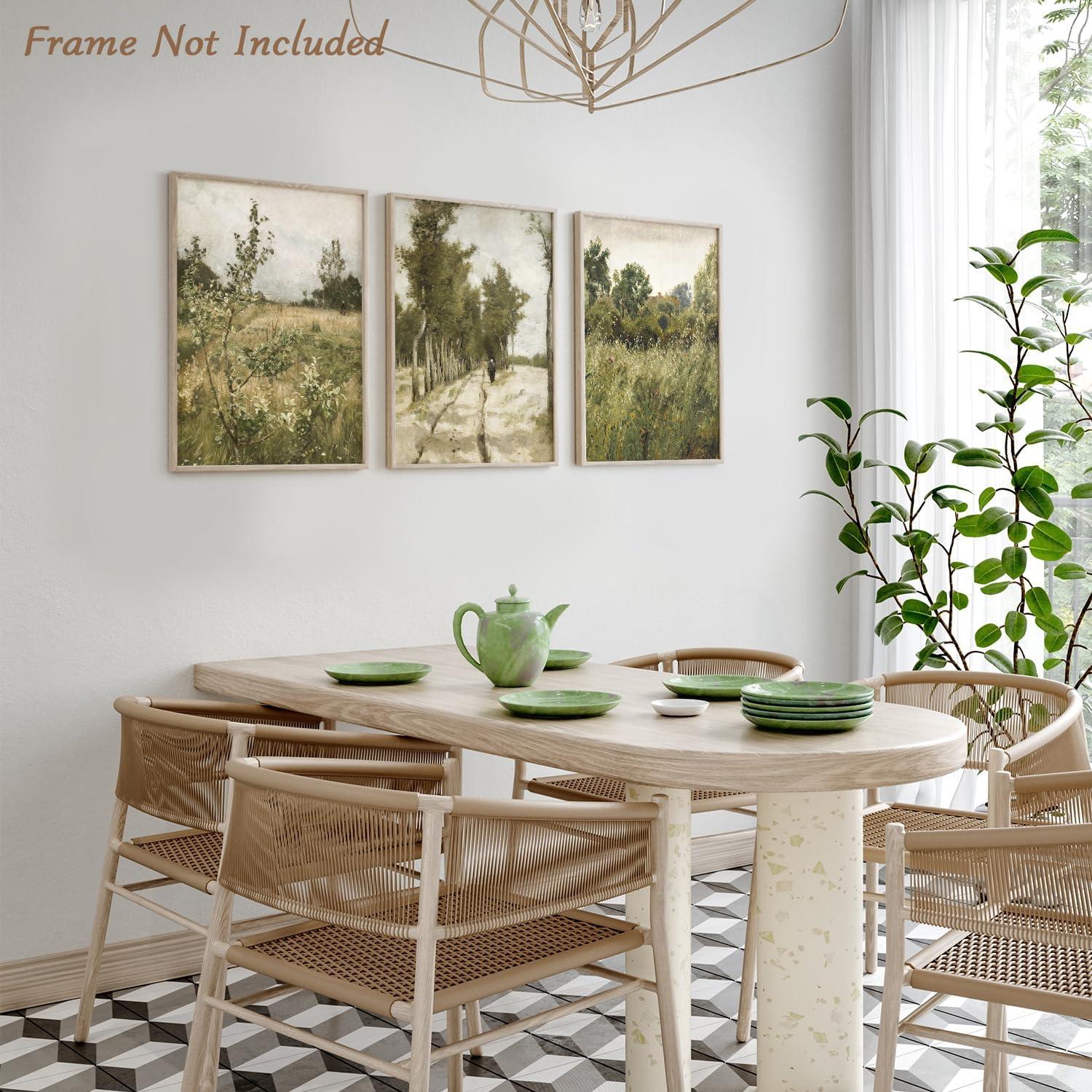 Dazzlewall Vintage Rustikale Landschaft Wandbilder 3er-Set 30x40cm Ungerahmt