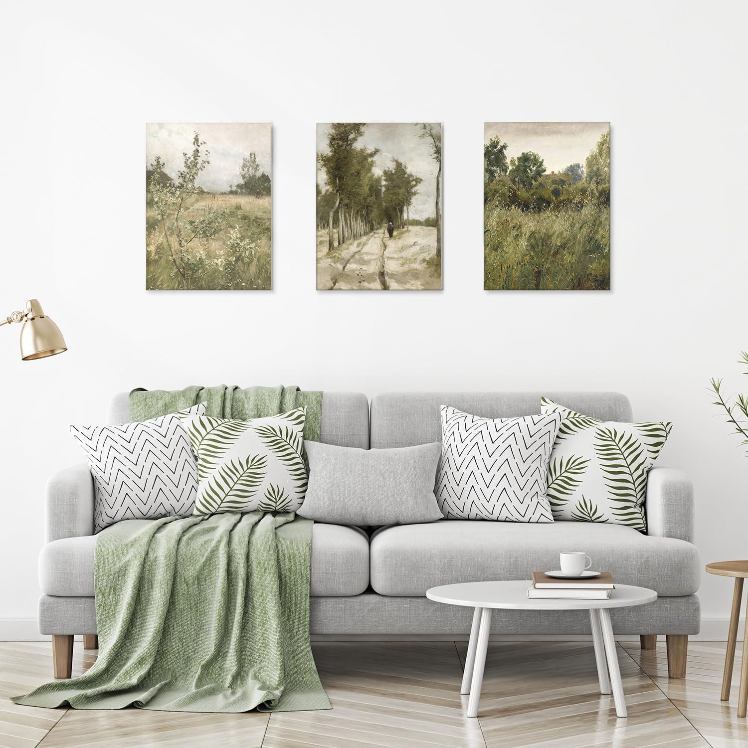 Dazzlewall Vintage Rustikale Landschaft Wandbilder 30x40cm 3er Set