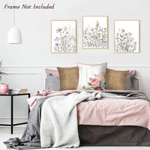 Dazzlewall Aquarell Wildblumen Leinwandbilder Set 30x40 cm