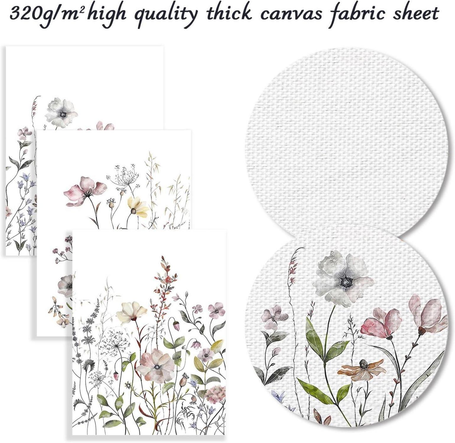 Wildblumen Aquarell Wandbilder Set 30x40 cm 3 Stück Ungerahmt