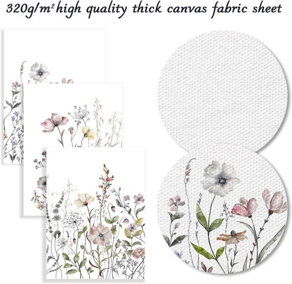 Wildblumen Aquarell Wandbilder Set 30x40 cm 3 Stück Ungerahmt