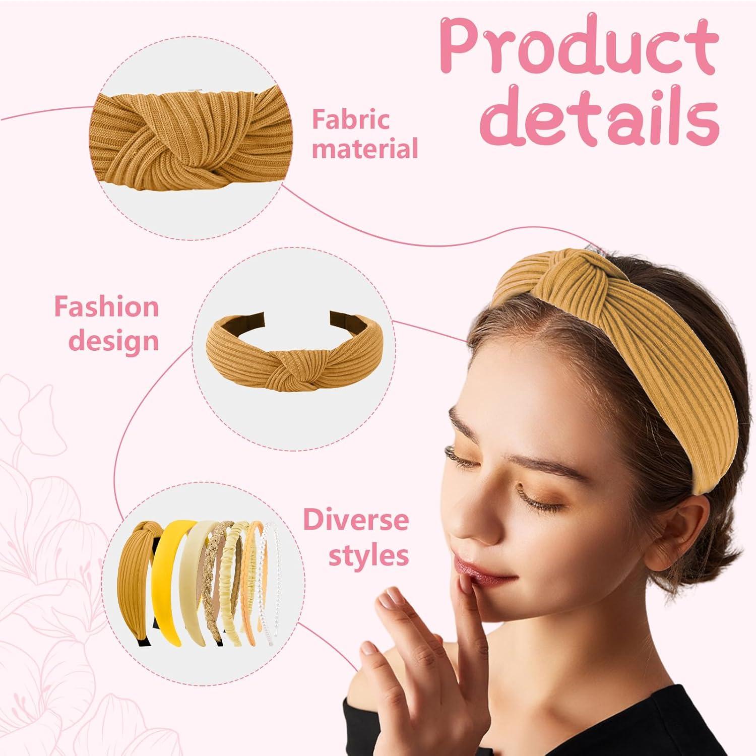 7-teiliges Perlen Stirnband Set für Damen und Mädchen