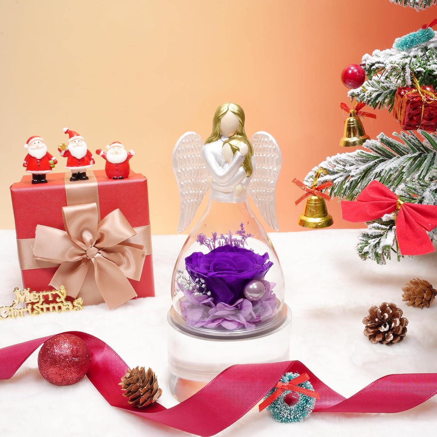Ewige Rose Engel Figur Mutter Tochter Geschenk Violett