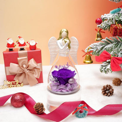 Ewige Rose Engel Figur Mutter Tochter Geschenk Violett