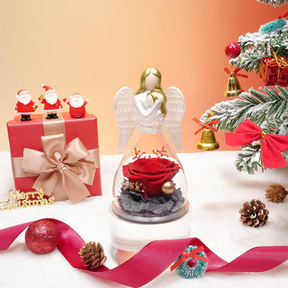 Ewige Rose Engel Mutter Tochter Geschenk Glasdome_rot