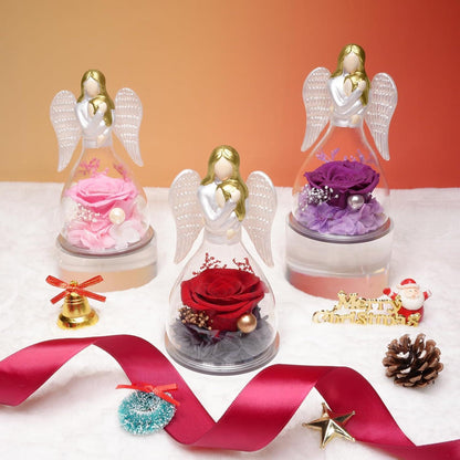Ewige Rose Engel Figur Mutter Tochter Geschenkbox Rosa