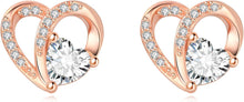 Herz Ohrringe Rosegold Silber 925 Zirkonia Damen GeschenkBoxLayout