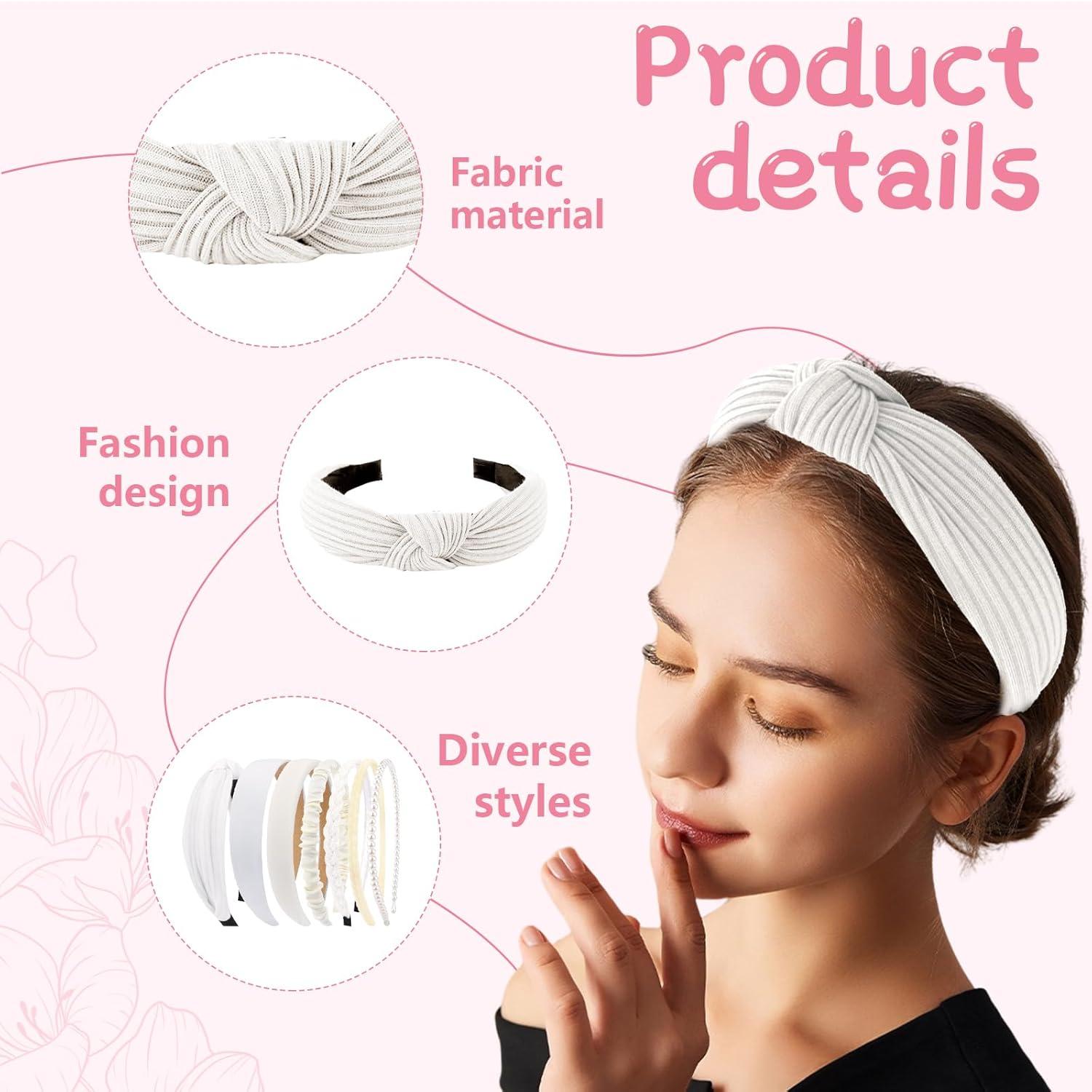 7er Set Perlen Stirnbänder Haarreifen für Damen & Mädchen