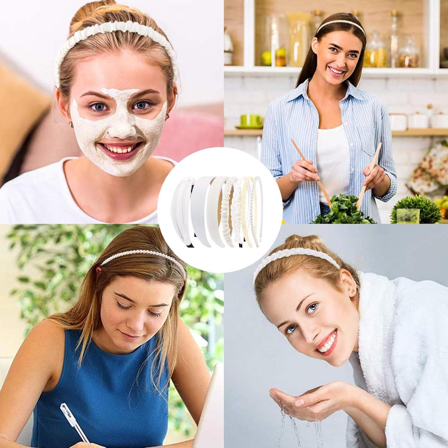 7 Damen Haarreifen Set verschiedene Modelle Perlen Stirnbänder Mädchen Haarband