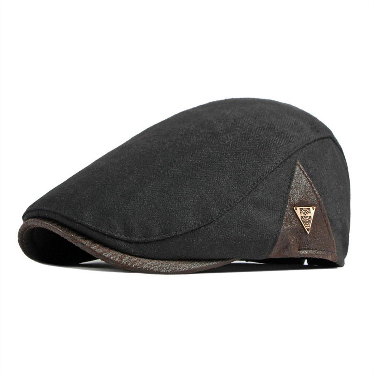 Herren Schiebermütze Winter Verstellbar – Warme Flat Cap Schwarz