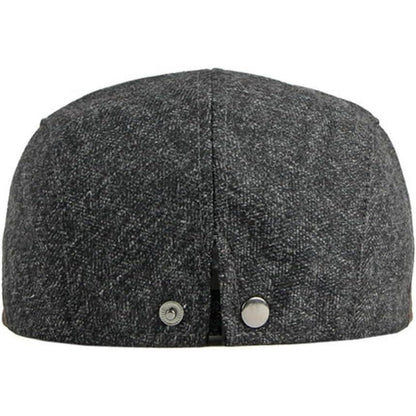 Herren Schiebermütze Winter Verstellbar – Warme Flat Cap Schwarz