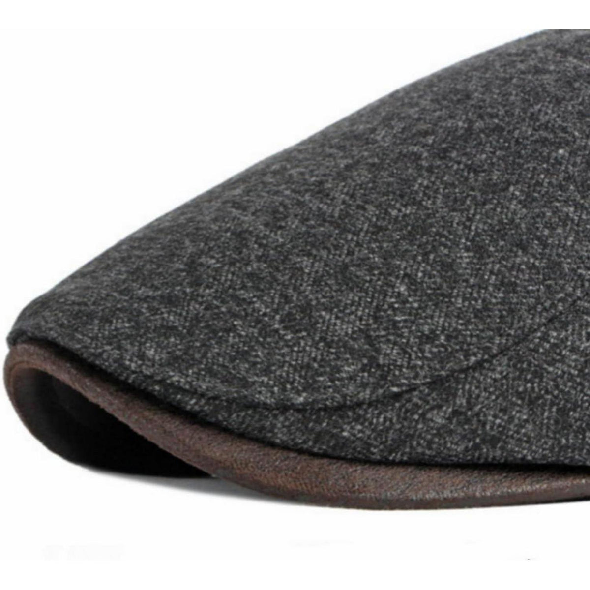 Herren Schiebermütze Winter Verstellbar – Warme Flat Cap Schwarz